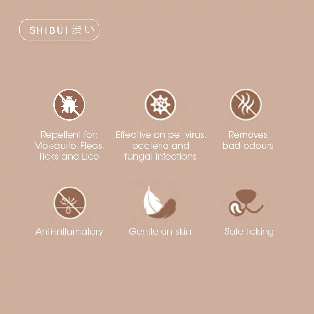 SHIBUI Pet Sanitizer With Flea & Tick Repellent | Non Toxic Remove Odour Pet Safe 宠物虱蚤清驱虫喷雾