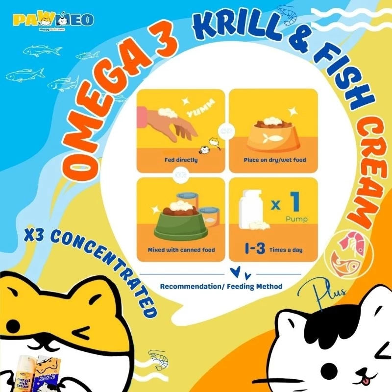 PAWMEO OMEGA 3 KRILL + FISH CREAM 50ML