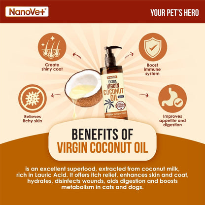 NANOVET EXTRA VIRGIN COCONUT OIL 100/250ML