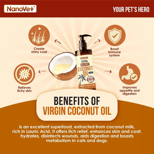 NANOVET EXTRA VIRGIN COCONUT OIL 100/250ML