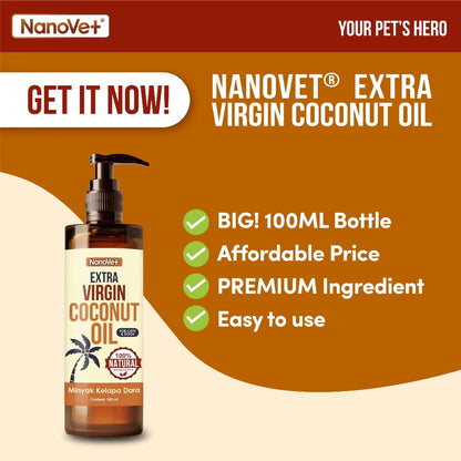 NANOVET EXTRA VIRGIN COCONUT OIL 100/250ML