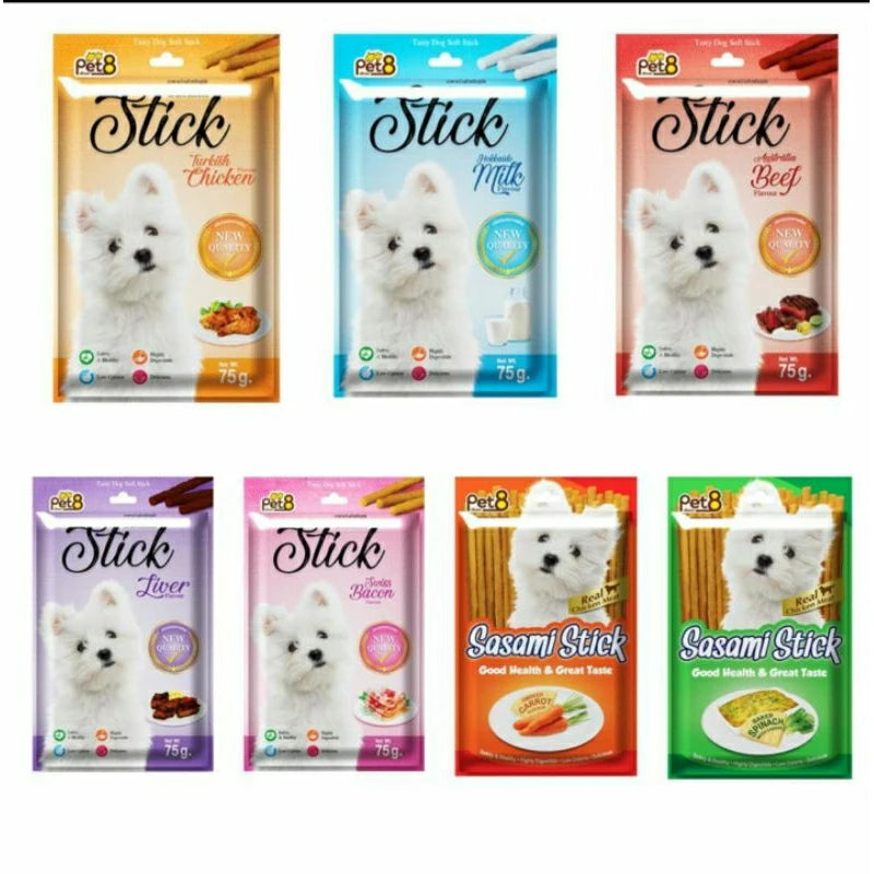PET8 Sasami Stick Snack 75G Dog（Soft Type）
