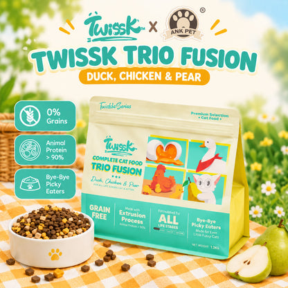 TWISSK TRIO FUSION CAT FOOD 1.5KG - CHICKEN , DUCK & PEAR