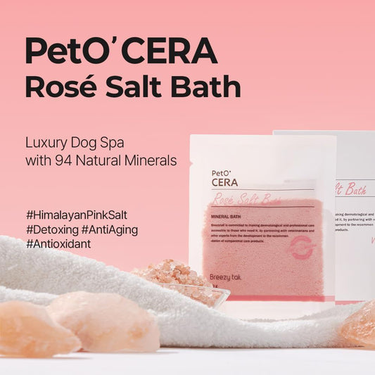 Peto' Cera Spa Salt 30g  Pet Spa Skin Care | Rose / Marine | For Dogs & Cats Breezy Tail 碳酸沐浴粉