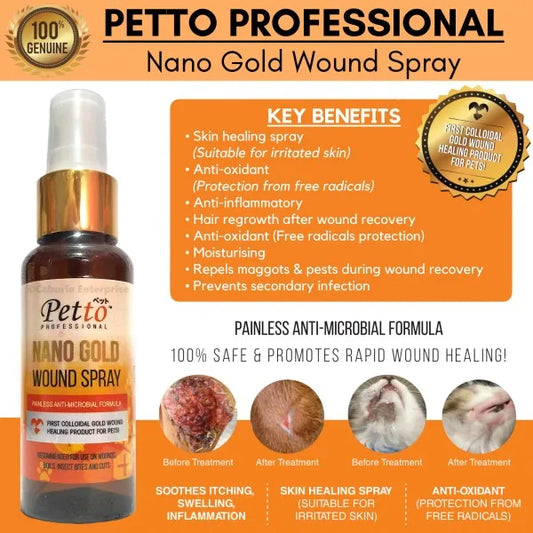 Petto Nano Gold Wound Spray 50ML