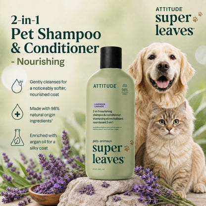 ATTITUDE 2IN1 Pet Shampoo & Conditioner - Nourishing Lavender 473ML