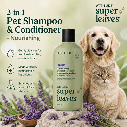 ATTITUDE 2IN1 Pet Shampoo & Conditioner - Nourishing Lavender 473ML