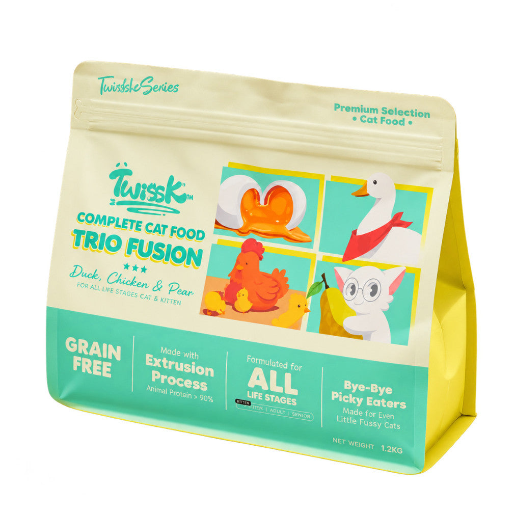 TWISSK TRIO FUSION CAT FOOD 1.5KG - CHICKEN , DUCK & PEAR