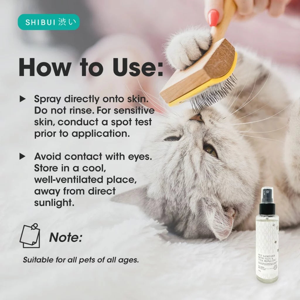 SHIBUI Pet Sanitizer With Flea & Tick Repellent | Non Toxic Remove Odour Pet Safe 宠物虱蚤清驱虫喷雾