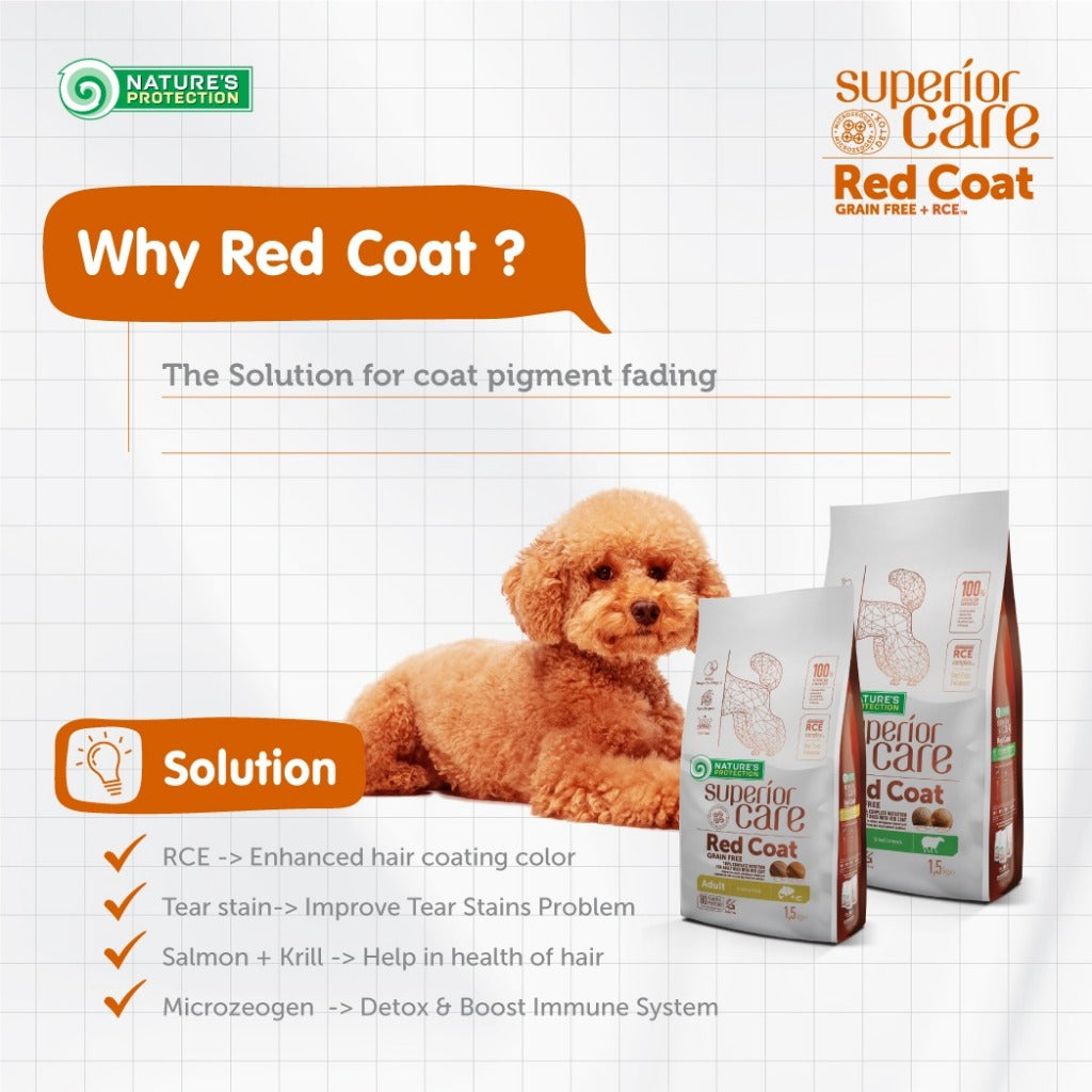 Nature's Protection Red Coat Puppy/Adult Salmon Dog Food 1.5KG