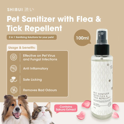 SHIBUI Pet Sanitizer With Flea & Tick Repellent | Non Toxic Remove Odour Pet Safe 宠物虱蚤清驱虫喷雾