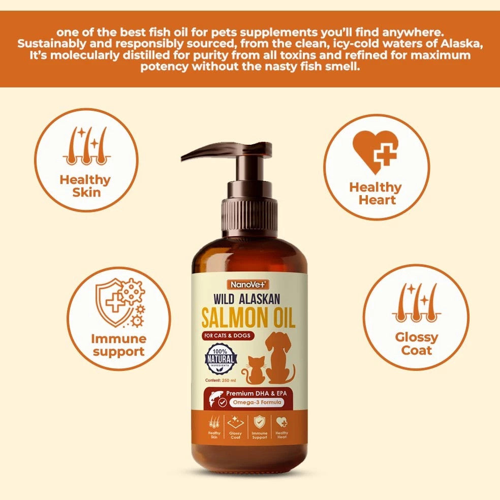 NANOVET WILD ALASKAN SALMON OIL 100/250ML