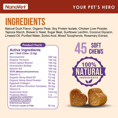 NANOVET HIP + JOINT CHEW (45 CHEW)