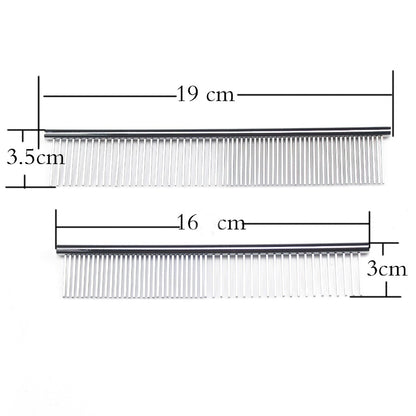 19CM Pet Grooming Comb | Stainless Steel Straight Comb for Daily Pet Care for Cats & Dogs 宠物猫狗美容直排梳