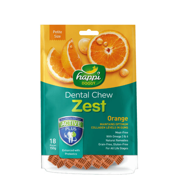 HAPPI DOGGY ZEST / CARE DENTAL CHEW 4" 6PCS / 2.5" 18PCS