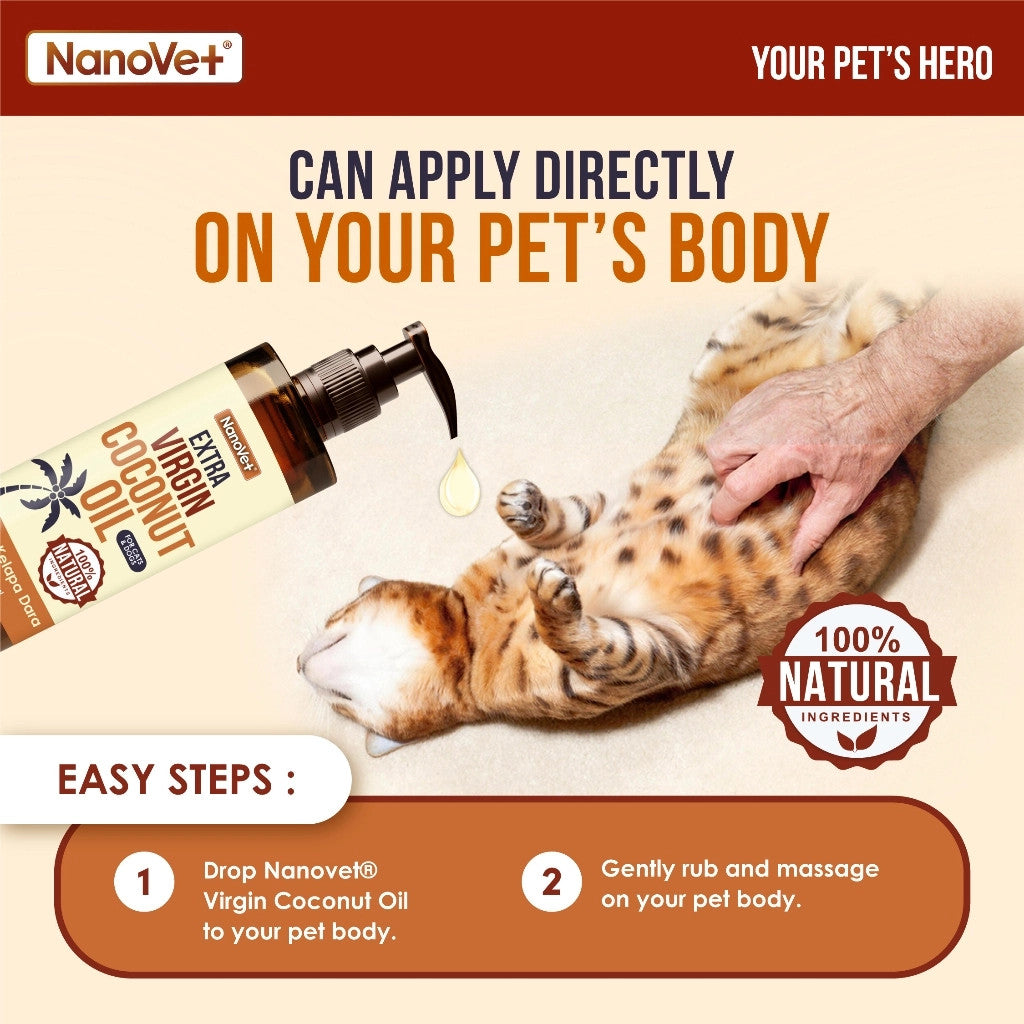 NANOVET EXTRA VIRGIN COCONUT OIL 100/250ML
