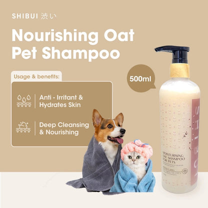 SHIBUI 3IN1 OAT SHAMPOO 500ML | Gentle Cleansing | Skin & Coat Care 燕麦宠物保湿沐浴露