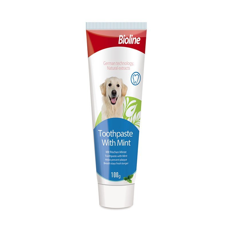 BIOLINE Dog Toothpaste Set 100g Mint or Orange Flavour