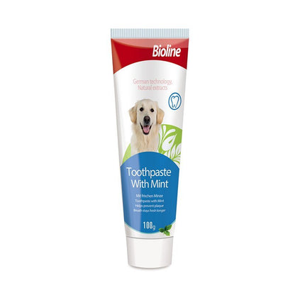 BIOLINE Dog Toothpaste Set 100g Mint or Orange Flavour