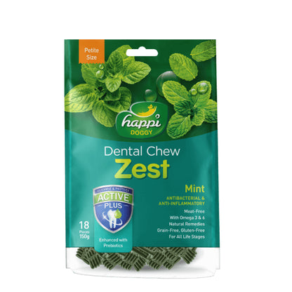 HAPPI DOGGY ZEST / CARE DENTAL CHEW 4" 6PCS / 2.5" 18PCS