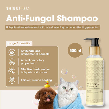 SHIBUI Pet Anti-Fungal Shampoo 500ml For Dogs & Cats | Sensitive Skin Support 宠物沐浴露抗真菌