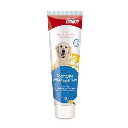 BIOLINE Dog Toothpaste Set 100g Mint or Orange Flavour