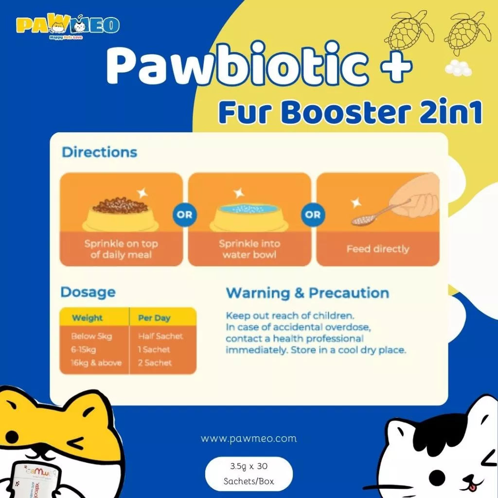 PAWMEO 2 IN 1 PAWBIOTIC + FUR BOOSTER 30'S