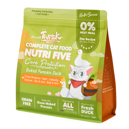 TWISSK NUTRI FIVE CAT FOOD 1.8KG - PUMPKIN & DUCK