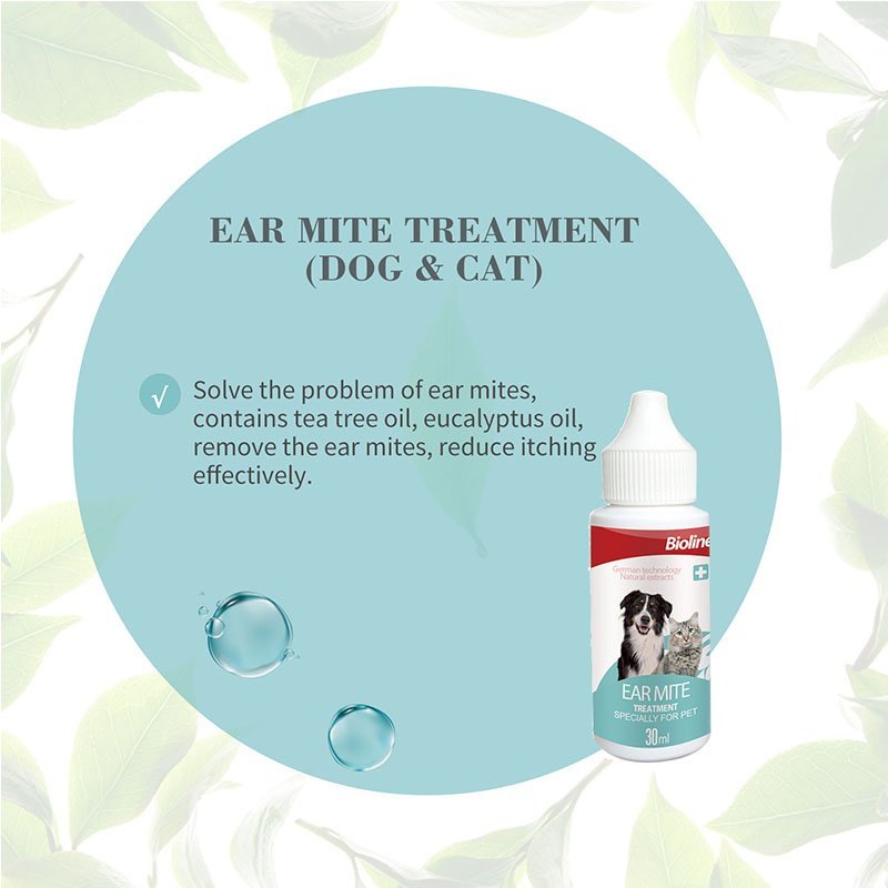 BIOLINE Ear Mite Treatment for Dogs and Cats 30ml