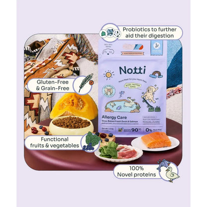 NOTTI DOG FOOD - ALLERGY CARE SLOW BAKED FRESH DUCK & SALMON 1.5KG