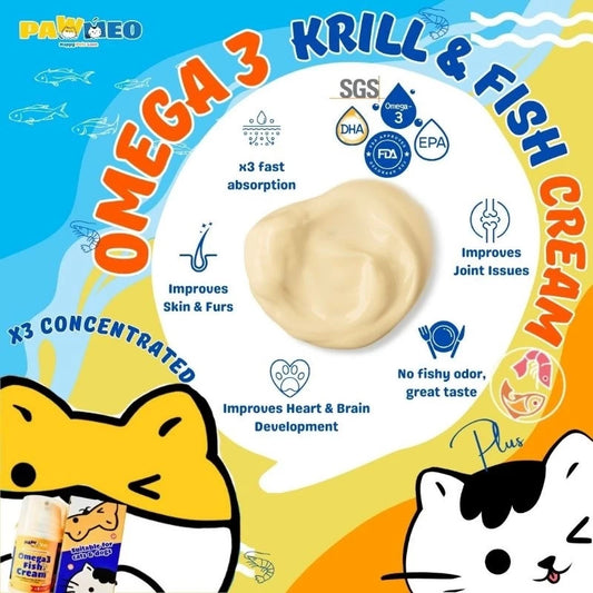PAWMEO OMEGA 3 KRILL + FISH CREAM 50ML