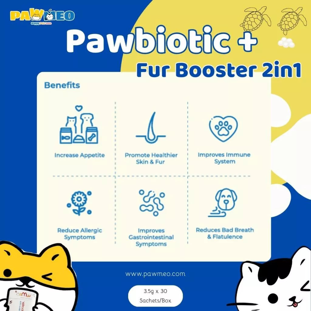 PAWMEO 2 IN 1 PAWBIOTIC + FUR BOOSTER 30'S