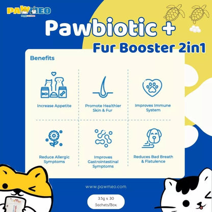 PAWMEO 2 IN 1 PAWBIOTIC + FUR BOOSTER 30'S