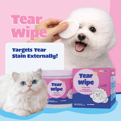 PAWMEO TEAR WIPE FOR CATS & DOG 100 WIPES