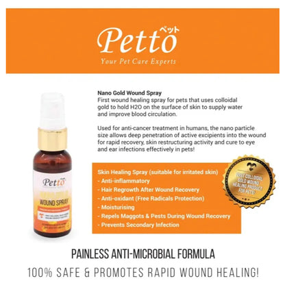 Petto Nano Gold Wound Spray 50ML