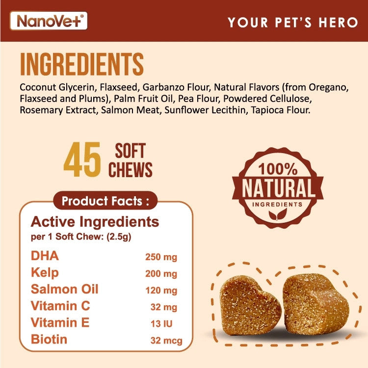 NANOVET SKIN + COAT CHEW (45 CHEW)