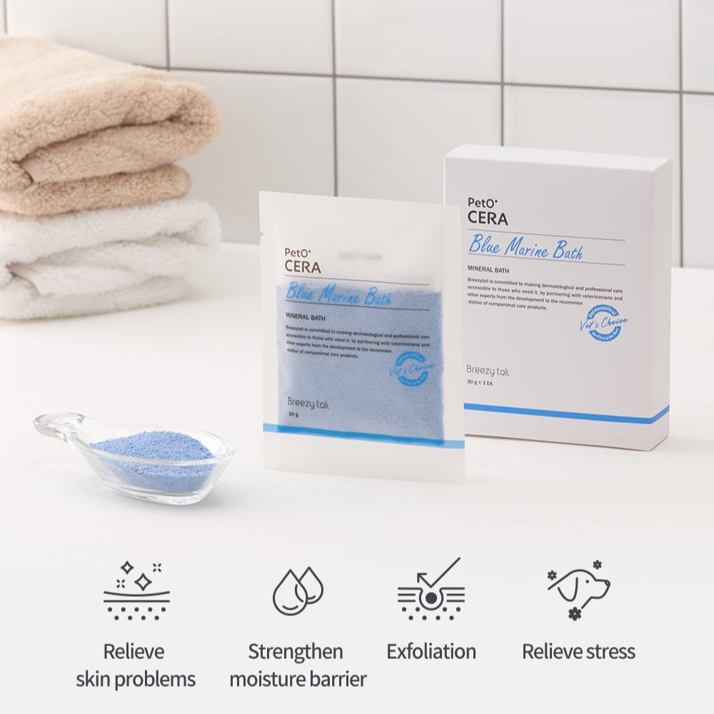 Peto' Cera Spa Salt 30g  Pet Spa Skin Care | Rose / Marine | For Dogs & Cats Breezy Tail 碳酸沐浴粉