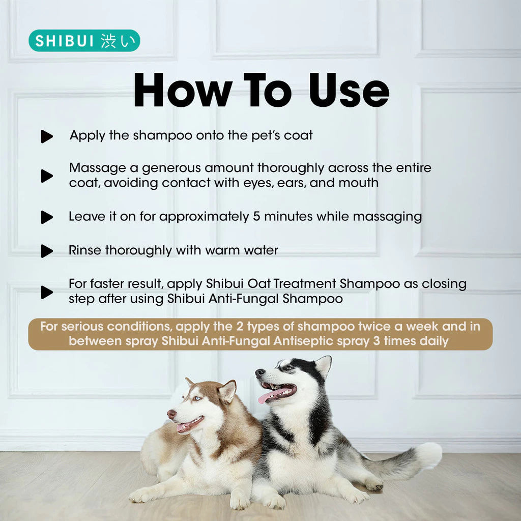 SHIBUI Pet Anti-Fungal Shampoo 500ml For Dogs & Cats | Sensitive Skin Support 宠物沐浴露抗真菌