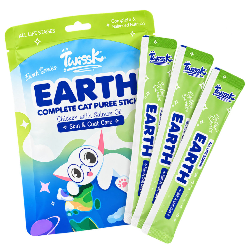 TWISSK EARTH CAT PUREE STICK - CHICKEN & SALMON OIL 15G*6 STICKS
